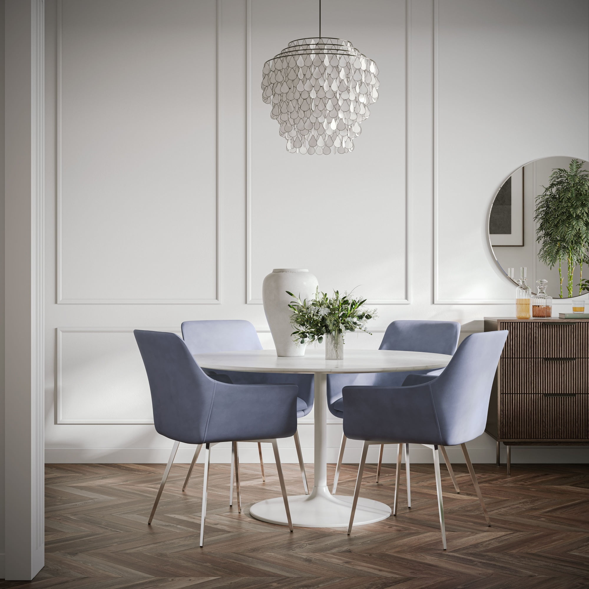 Modern dining chairs with chrome legs discount