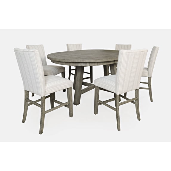 Jofran Telluride Contemporary Rustic Farmhouse Seven Piece Counter Height Dining Table Set