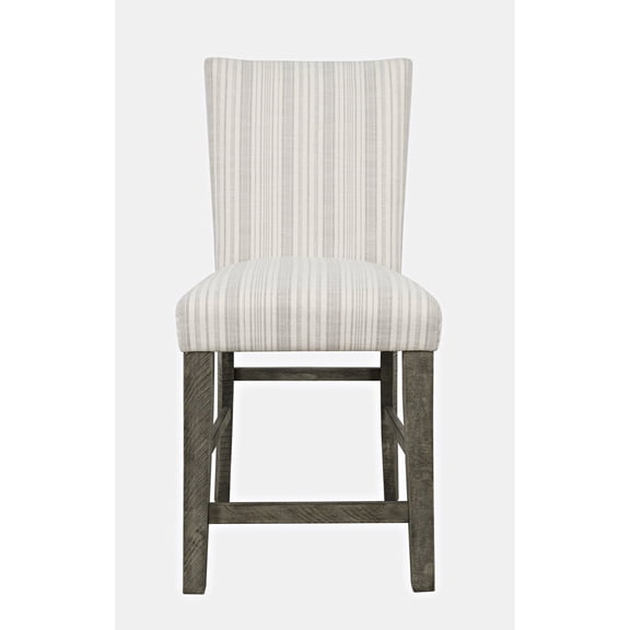 Jofran Telluride Contemporary Rustic Pine Parsons Striped Upholstery Counter Stool (Set of 2)