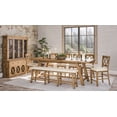 thumbnail image 1 of Jofran Telluride Rustic Distressed Solid Wood 127" Trestle Counter Table with Extension Leaves, 1 of 6