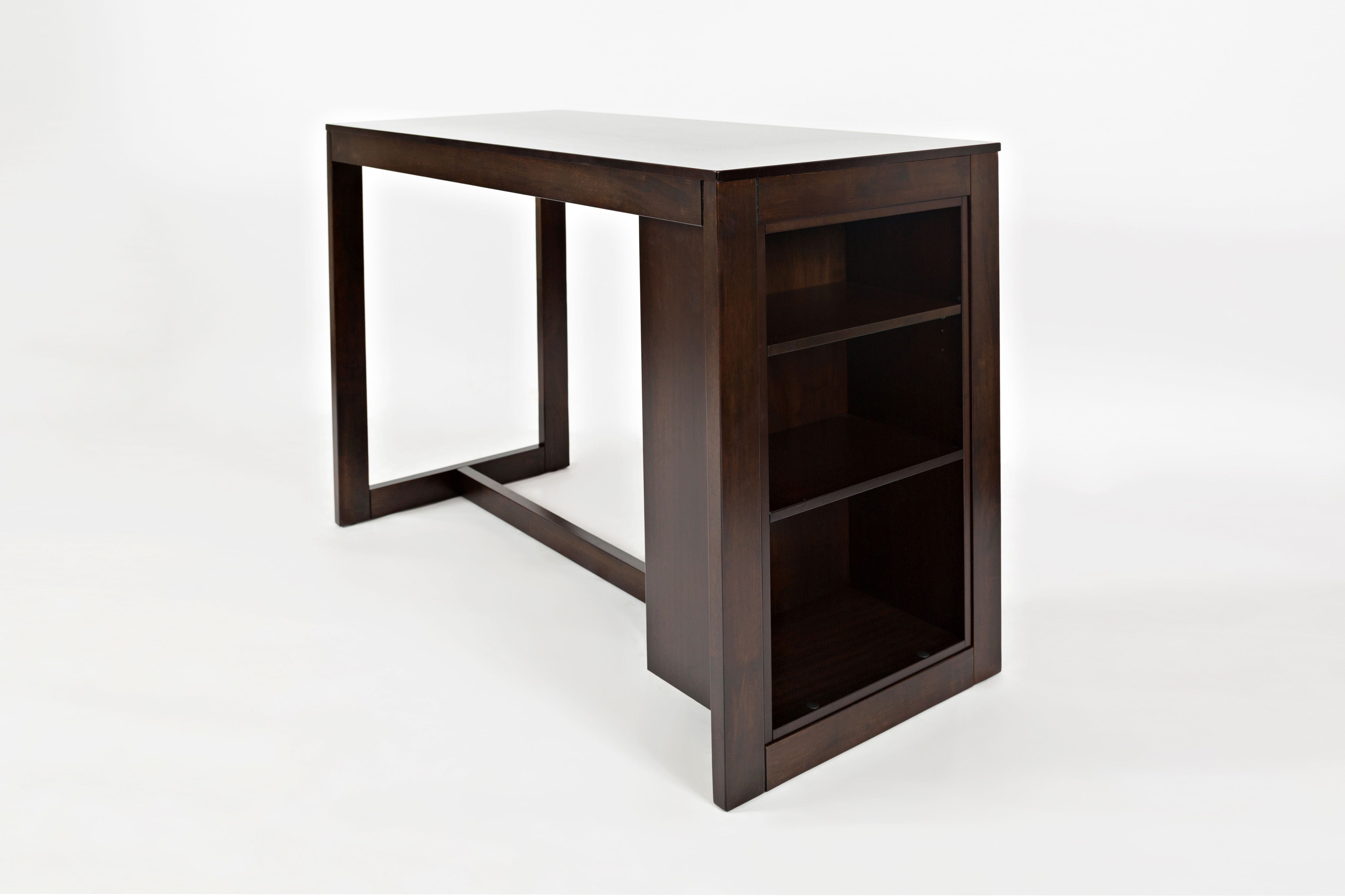 Tribeca Merlot 48" Counter Height Rectangular Dining Table with Shelving
