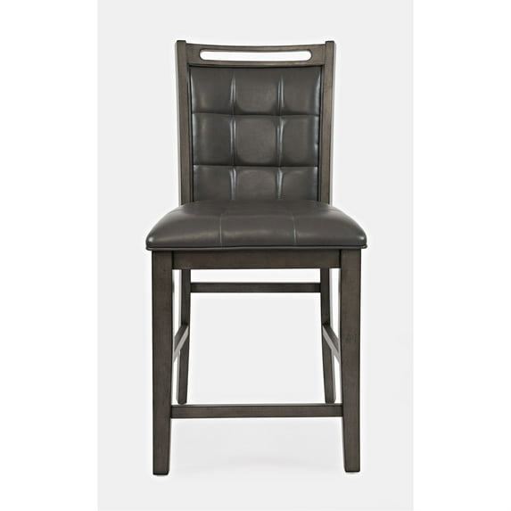 Jofran Upholstered Stool Counter Barstool, 21X22X42, Manchester Grey (Set of 4 stools)