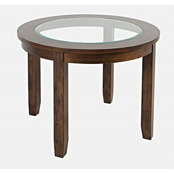 Jofran Urban Icon Contemporary 42" Round Glass Inlay Dining Table