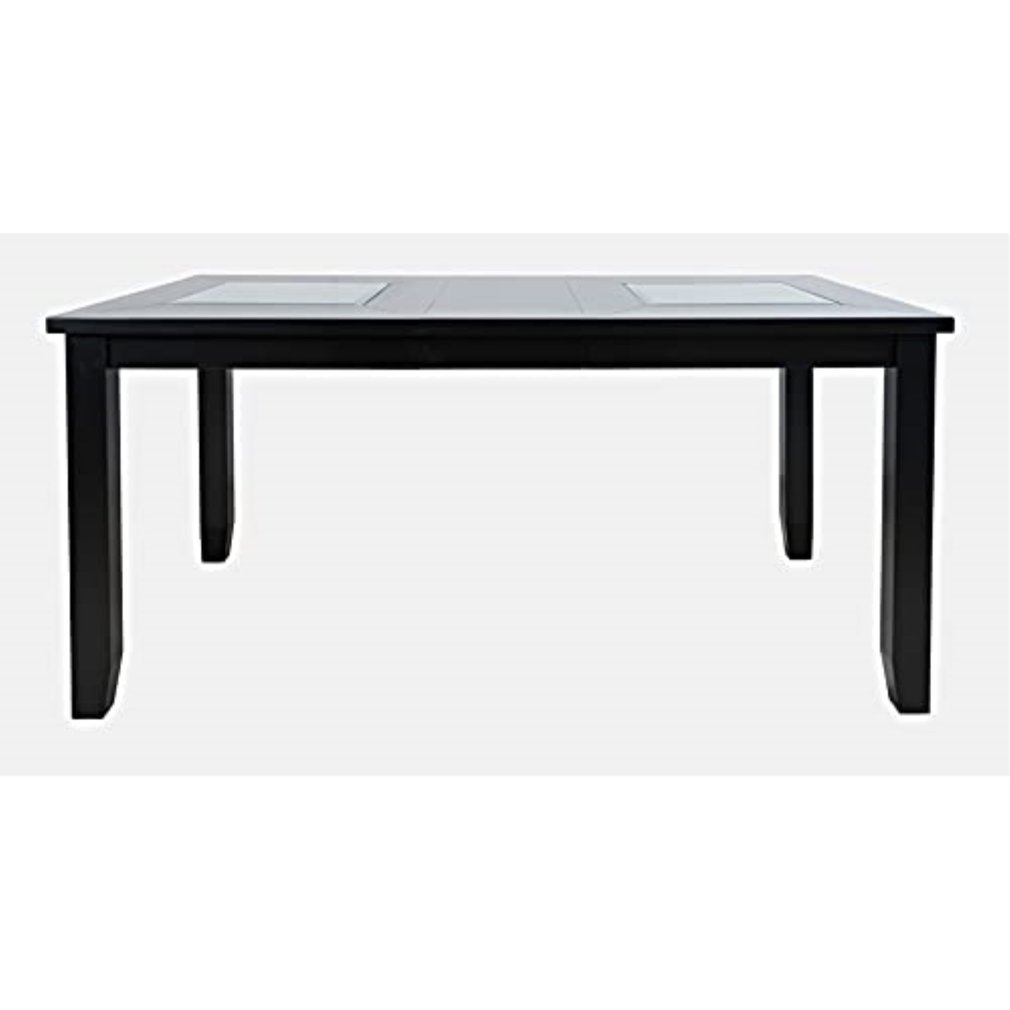 Black Wood and Glass Extendable Dining Table, 66"