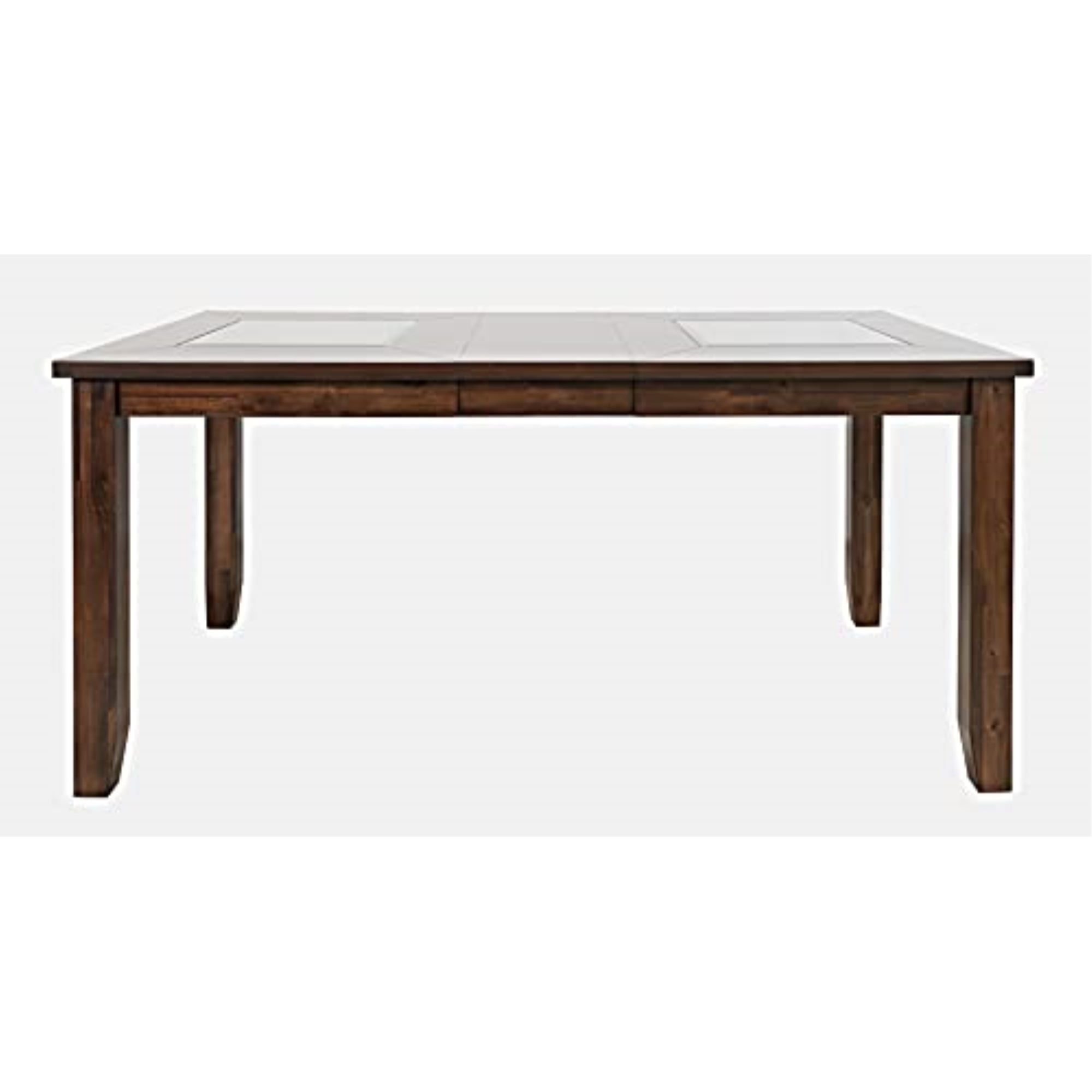 Merlot Brown Wood and Glass Extendable Dining Table