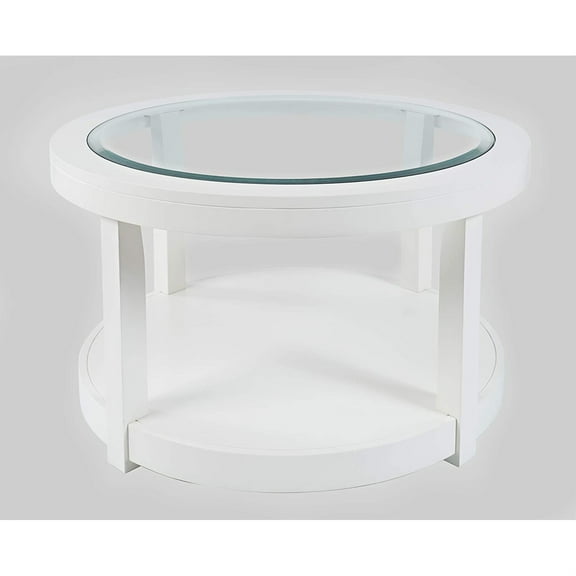 Jofran Urban Icon Contemporary Round Glass Inlay Coffee Table