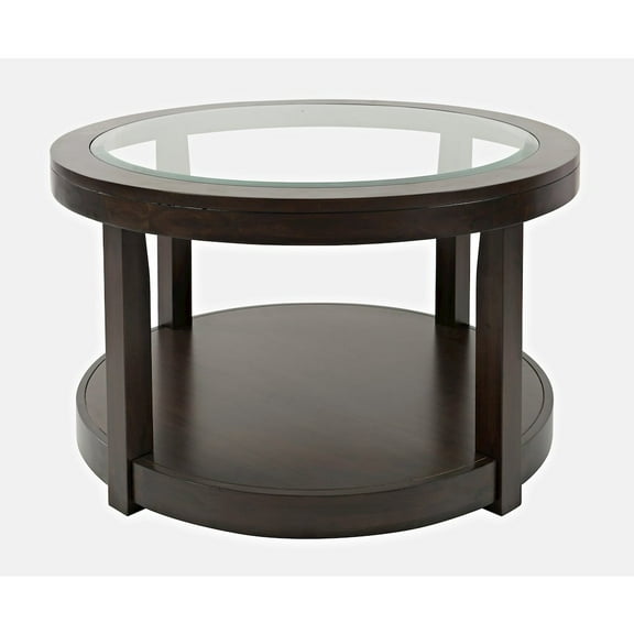 Jofran Urban Icon Contemporary Round Glass Inlay Coffee Table