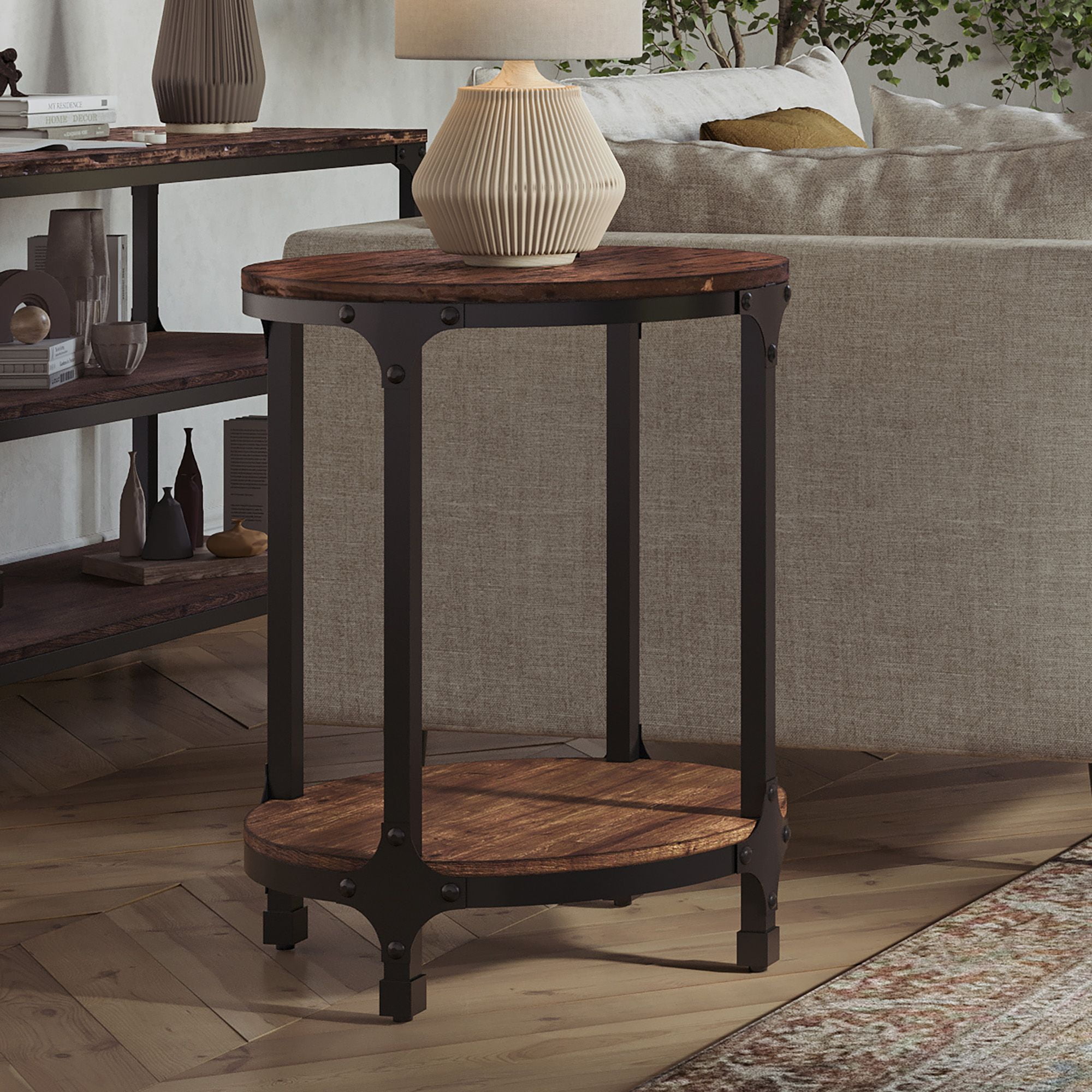 Jofran round wood side table discount