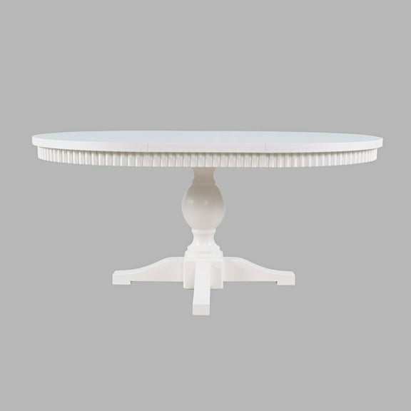 Jofran Westport Modern Farmhouse 66" Round-to-Oval Pedestal Dining Table