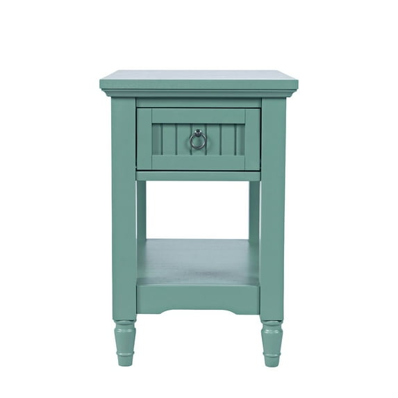 Jofran Westport Modern Farmhouse Chairside End Table with Storage Shelf