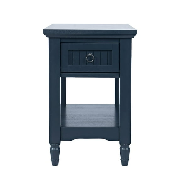 Jofran Westport Modern Farmhouse Chairside End Table with Storage Shelf