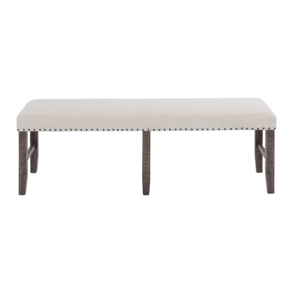 Jofran Willow Creek Distressed Solid Pine Upholstered Dining Bench