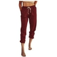thumbnail image 1 of Jogger Pant for Women Women Casual Solid High Waist Loose Pocket Straight Long Pants, 1 of 7
