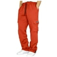 thumbnail image 1 of Jogger Pants Men Men's Cargo Sweatpants Casual Fleece Joggers Loose Fit Open Bottom Athletic Pants for Men with Pockets, 1 of 6