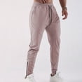 thumbnail image 1 of Jogger Pants for Men Tapered Slim Fit Drawstring Sweatpants Breathable Stretch Active Trousers Paneled Design Ankle Zipper Workout Outfits, 1 of 5