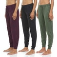 thumbnail image 1 of Essential Elements Women's Jogger Pajama Pants Set, Various Colors (3 Pack), 1 of 6