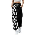 thumbnail image 1 of Jogger Pants for Women Halloween Printed High Waisted Stretch Sweatpants Drawstring Rebellious Trousers Fall Winter Relaxed Fit Womens Pants Casual, 1 of 4