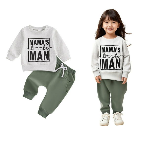 Jogger Set Long Sleeve Crewneck Printed Pullover Loose Sweatshirt and Sweatpants 2 Pcs Fall Clothes Boys Clothes 6-12 Months Boys Girls Fashion