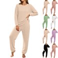 thumbnail image 1 of Jogger Sets for Women 2 Piece Outfit,Crew Neck Long Sleeve Sweatshirt and Pant,Solid Color Casual Sets,Fall Tracksuit,Winter Casual Outfits, 1 of 6