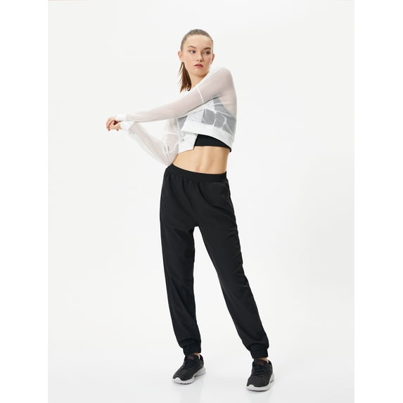 Jogger Sweatpants High Rise Relax Cut Zipper Pocket Detail
