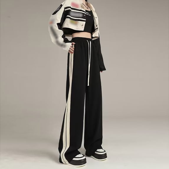 Jogger Sweatpants Womens High Waisted Baggy Jogger Straight Leg Sweat Pants Drawstring with Pockets Women's Clothes