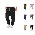 thumbnail image 1 of Jogger Sweatpants for Men 2025 Fall Winter Drawstring Elastic Waist Casual Pants with Multiple Pockets Trousers, 1 of 1