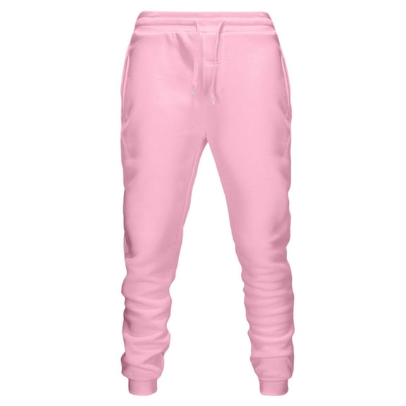 Jogger Sweatpants for Men Casual Solid Color Jogger Pants Elastic Waist Track Pants with Pockets, Pink, M