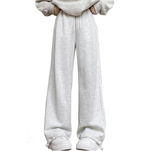 Joggers for Boys Girls,Elastic High Waist Wide Leg Sweatpants,Kids Casual Loose Fit Jogging Trousers Tracksuit Toddler Straight Leg Activewear Teens Y2k Vintage Streetwear Pants White 6-7 Years