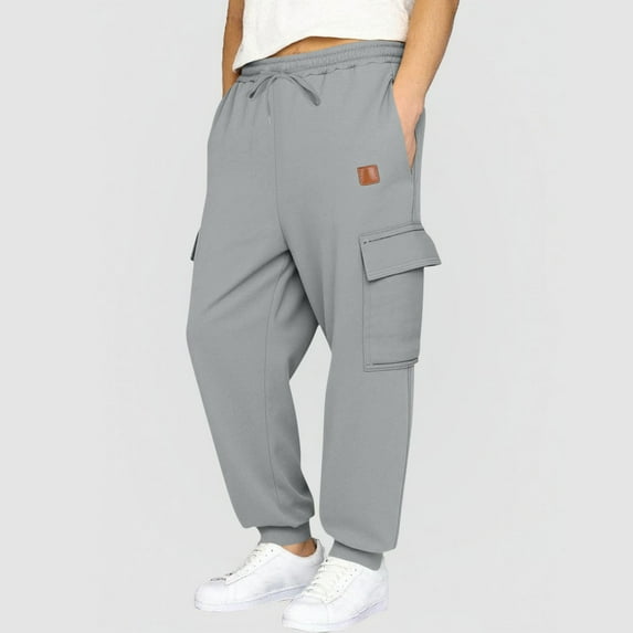 Joggers for Kids Boys Girls Sweatpants Jogging Bottoms Girls' Casual Trousers Tapered Tracksuits Bottoms Drawstring Elastic Waist Sports Cuffed Pants Children Solid Color Trousers Gray 4-5 Years