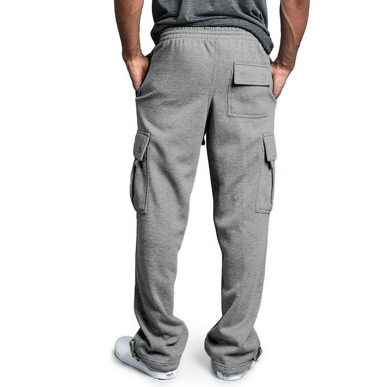 Mid Waist Plain Drawstring Cargo Baggy Pants