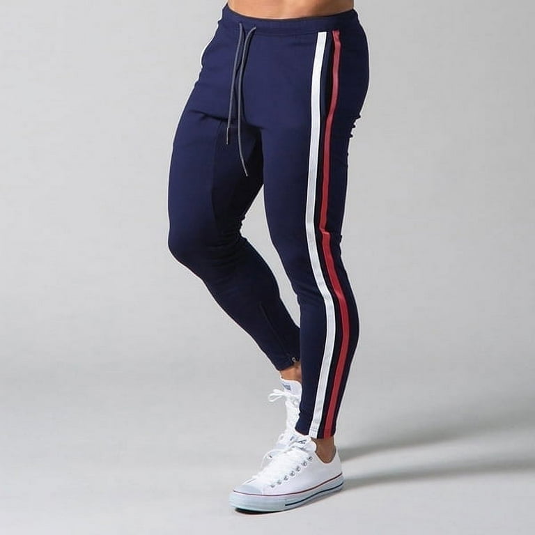 Joggers Pants Men Running Sweatpants Striped Track Pants Gym Fitness Sports  Trousers Male Bodybuilding Training Bottoms 