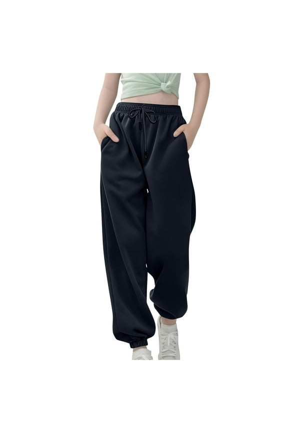 Joggers Sweatpants for Tween Girls Solid Colour Joggers Athletic Pants with Pockets Sweat Pants for Yoga Running Dance Kids Sweatpants