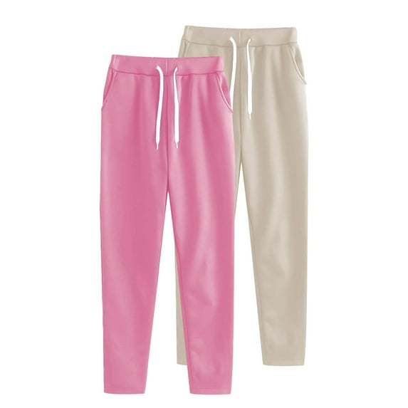 Joggers for Women, Audhol 2 Piece Women's Casual Sport Pants Women's Ultra-Soft Lounge Joggers Sweatpants Athletic Yoga Pants with Pockets Womens Joggers Wine XL