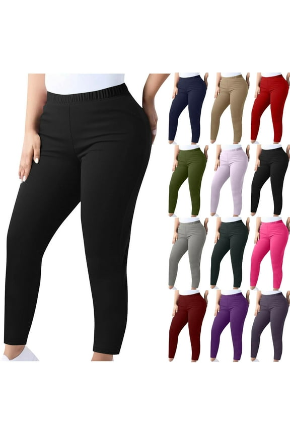 Joggers Yoga Athletic Pants for Women Split Yoga Pants With Elastic Waistband Solid Color Leggings Yoga Pants for Women