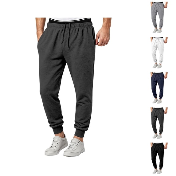 Joggers for Men Elastic Waist Drawstring Casual Lightweight Sweatpants with Pockets Jogging Pants Trousers