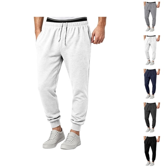 Joggers for Men Elastic Waist Drawstring Casual Lightweight Sweatpants with Pockets Jogging Pants Trousers