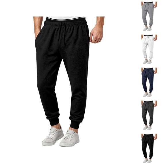 Joggers for Men Elastic Waist Drawstring Casual Lightweight Sweatpants with Pockets Jogging Pants Trousers