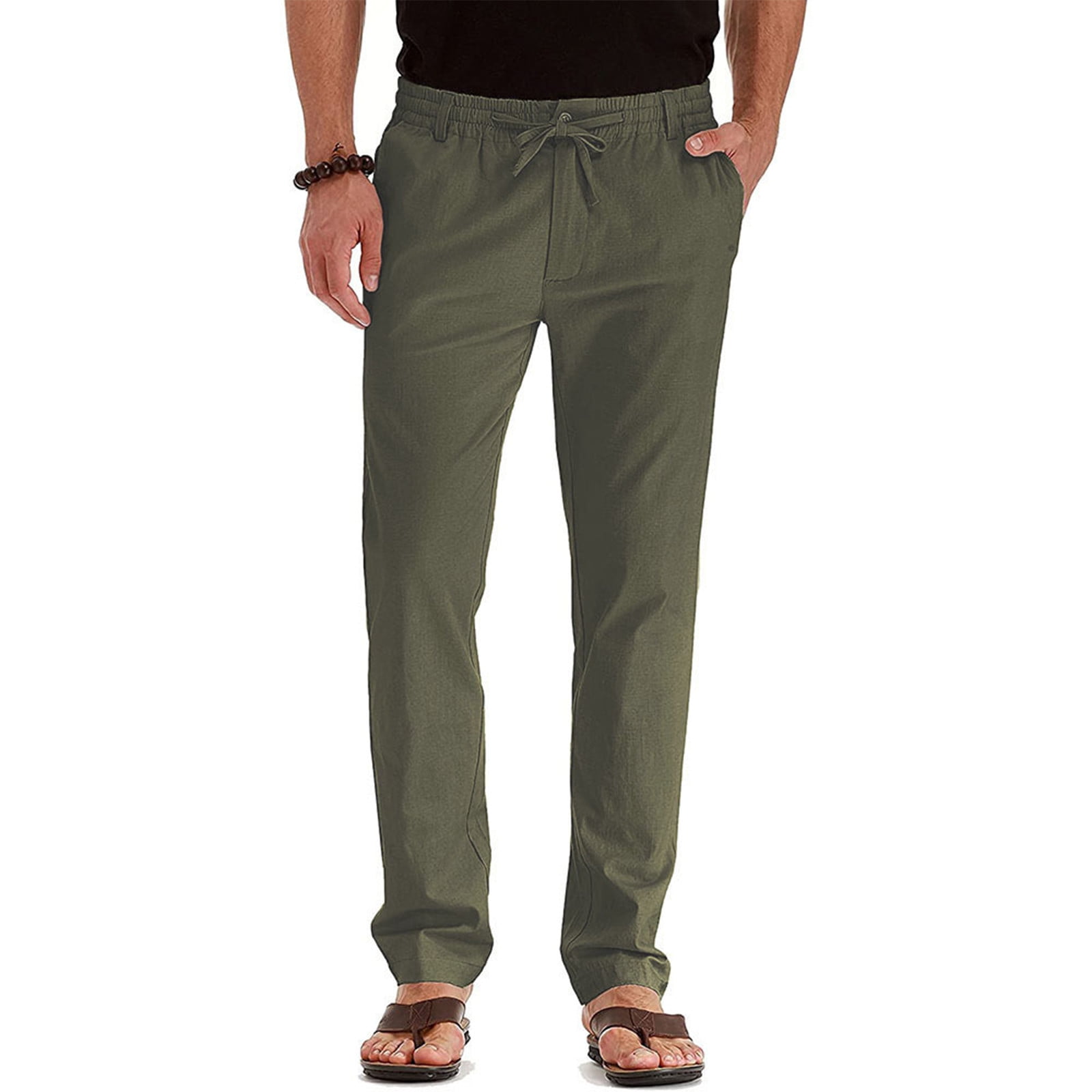 Joggers for Men Men's Business Loose Fit Large Size Elastic Waist ...