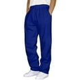 thumbnail image 1 of Joggers for Men - Men's Open Bottom Joggers, Pockets, Athletic Pants for Running & Casual Blue 2XL, 1 of 3