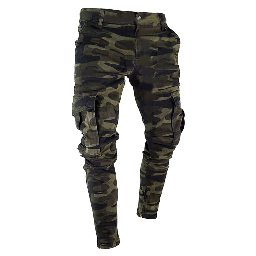 Camo ripped joggers online