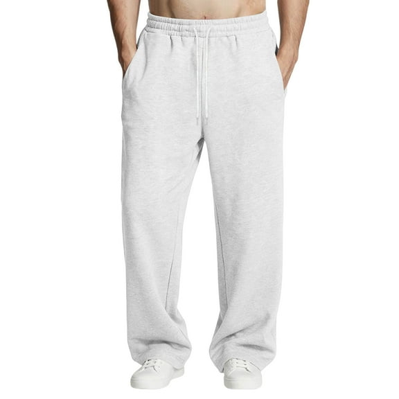 Joggers for Men Sweatpants Elastic Drawstring Waist Wide-Leg Pants Lounge Yoga Pants with Pockets
