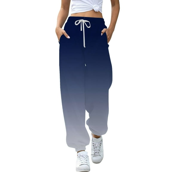 Joggers for Women, Audhol Women's Bottom Sweatpants Joggers Pants Workout High Waisted Yoga Pants with Pockets Women's Sweatpants Navy S