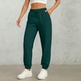 thumbnail image 1 of Joggers for Women Baggy Sweatpants Lightweight Waist Drawstring with Pockets Workout Hiking Lounge Dark Green S, 1 of 5