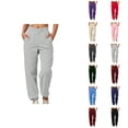 thumbnail image 1 of Joggers for Women Fall Winter Elastic High Waist Straight Leg Relaxed Fit Jogger Sweatpants with Pockets Jogging Pants, 1 of 8
