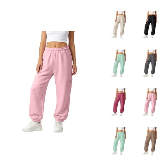 Joggers for Women Spring Fall Elastic High Waist Straight Leg Loose Jogger Sweatpants with Pockets Jogging Pants