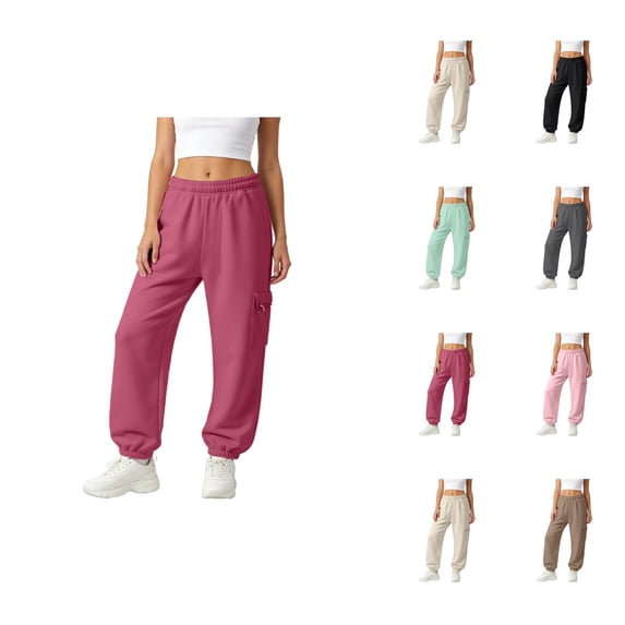 Joggers for Women Spring Fall Elastic High Waist Straight Leg Loose Jogger Sweatpants with Pockets Jogging Pants