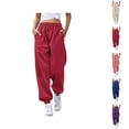 thumbnail image 1 of Joggers for Women Spring Fall Elastic High Waist Straight Leg Relaxed Fit Jogger Sweatpants with Pockets Jogging Pants, 1 of 9