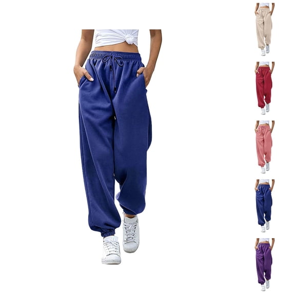 Joggers for Women Spring Fall Elastic High Waist Straight Leg Relaxed Fit Jogger Sweatpants with Pockets Jogging Pants