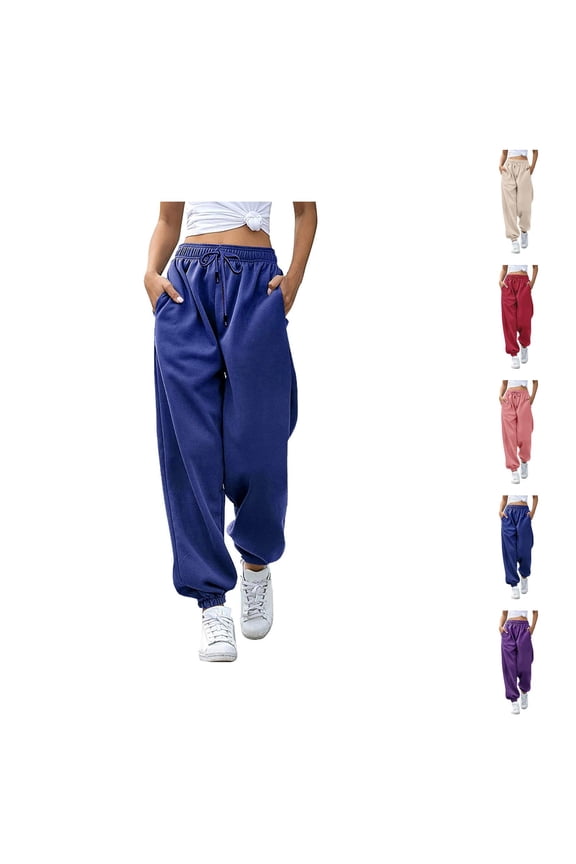 Joggers for Women Spring Fall Elastic High Waist Straight Leg Relaxed Fit Jogger Sweatpants with Pockets Jogging Pants