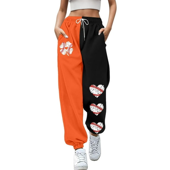 Joggers for Women Sweatpant Waist Workout Women Fashion Trousers Suitable Baseball Football Print Bottom Sweatpants Poc